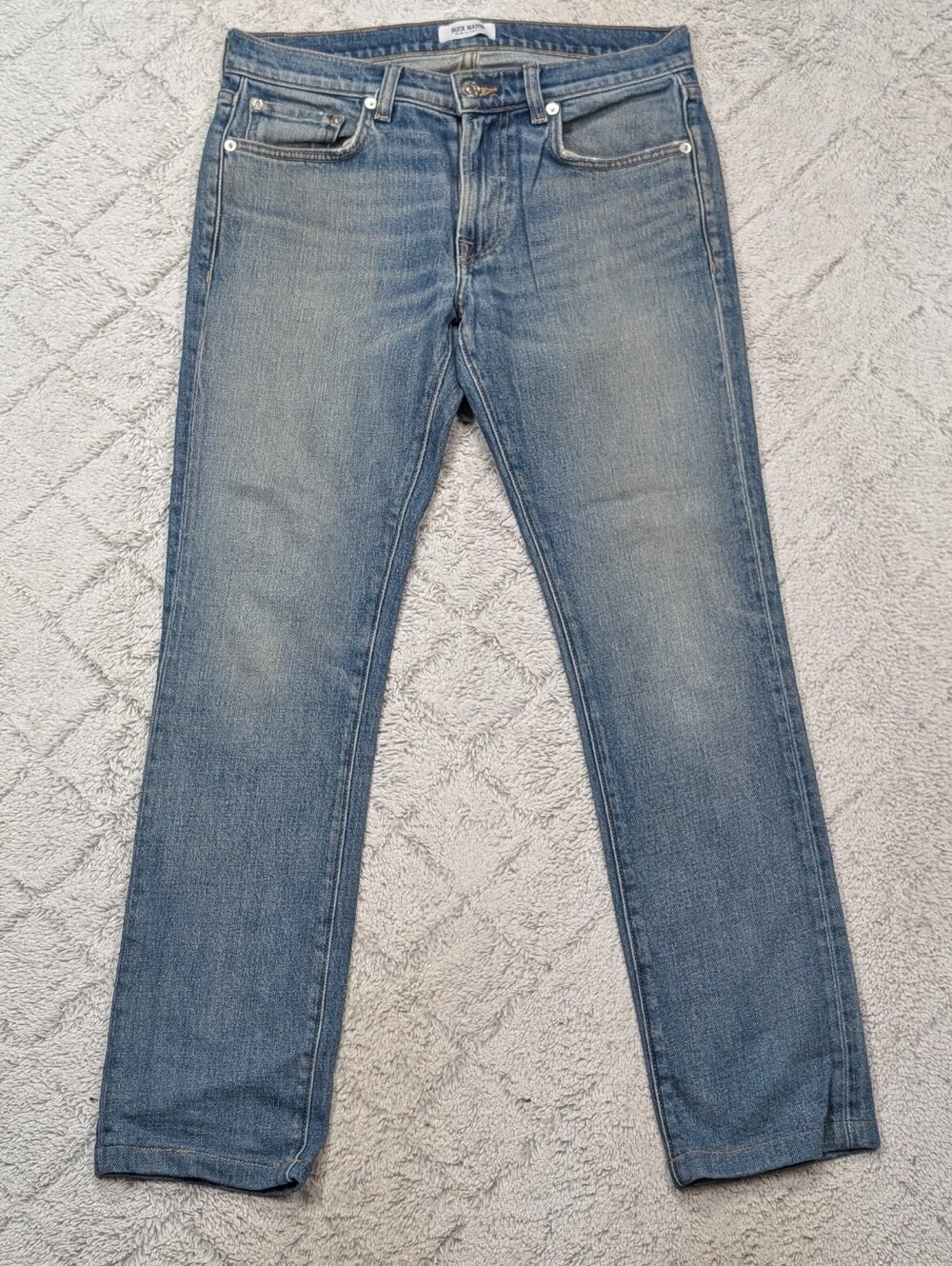 Buck Mason Jeans Mens 29x29 Blue Mid Wash Slim Fit Skinny Cotton Stretch Casual